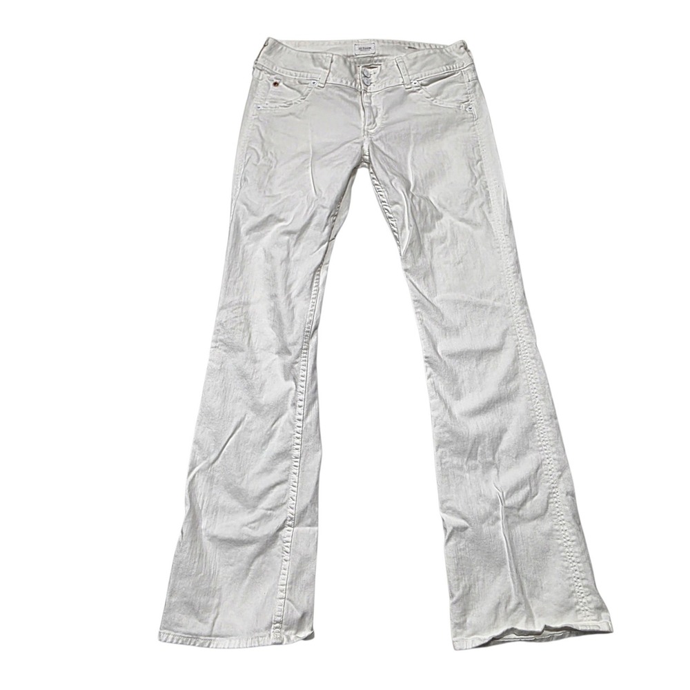 Hudson Beth Baby Bootcut Jeans Womens 30 White Cotton Blend Low Rise Flap Pocket